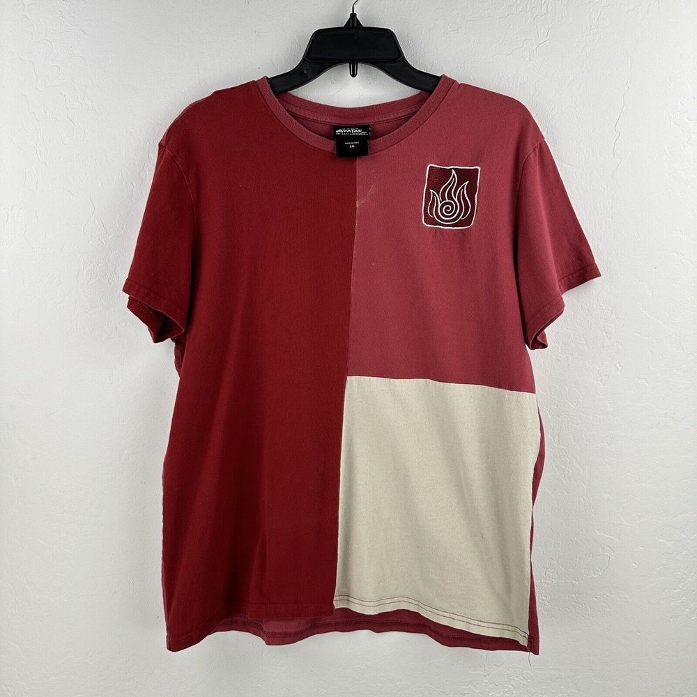 Avatar: The Last Airbender Fire Nation Dark Red Firebender T-Shirt L Color Block
